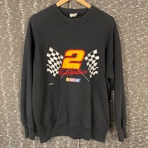 Vintage Rusty Wallace‎ Nascar Embroidered Nutmeg Mills Sweatshirt Size Large